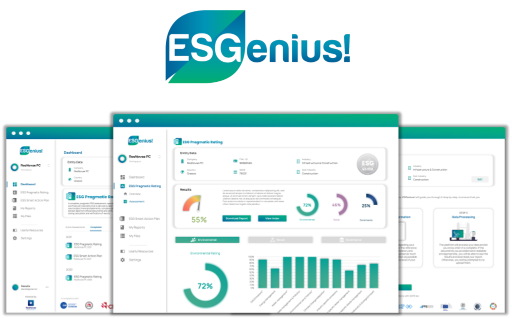 Screenshot from ESGenius! Platform